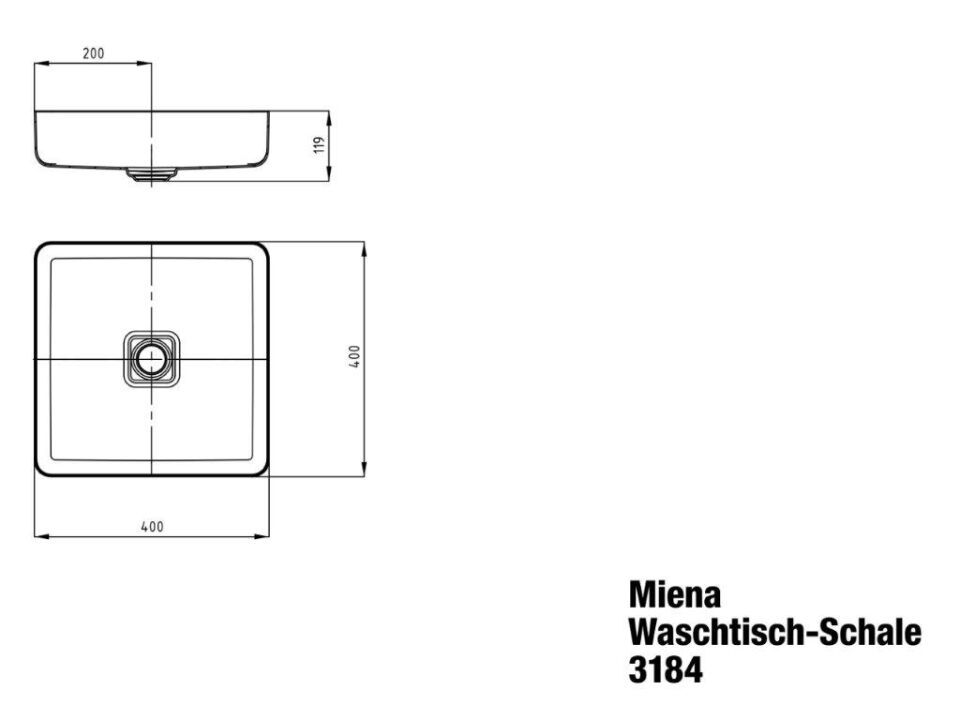 MIENA WASCHTISCH-SCHALE (eckig)