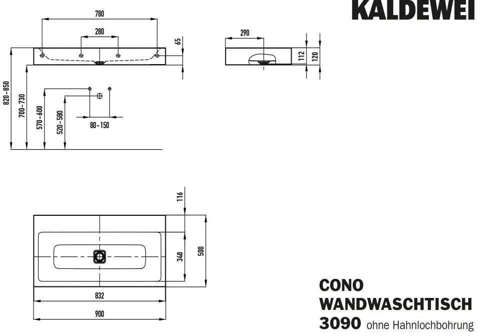 CONO WANDWASCHTISCH