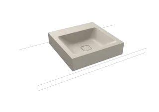 CONO AUFSATZWASCHTISCH (RANDHÖHE 120 MM), Mod.3077 500x500mm, warm grey 10, Perl-Effekt, Antidröhn ohne Überlauf