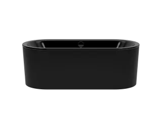 Badewanne CLASSIC DUO OVAL freistehend, Mod.113-7 1700x750mm schwarz matt 100, Verkleidungsträger lavaschwarz matt