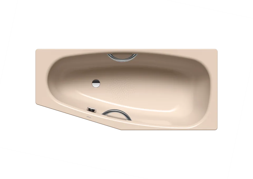 Badewanne MINI STAR links, Mod.833 1570x750mm bahamabeige, mit Griffloch, Antislip, Perl-Effekt