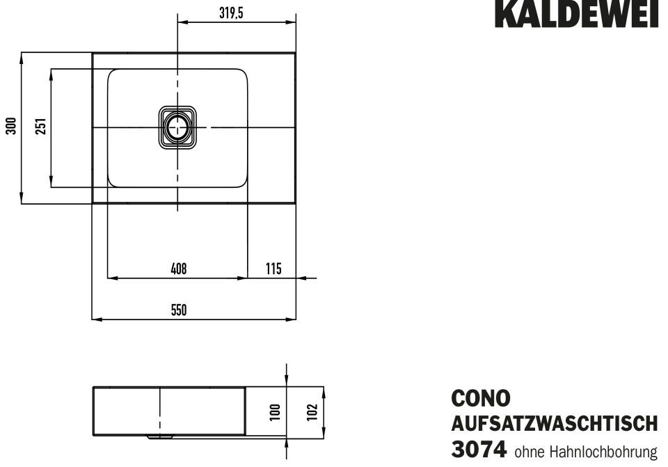 CONO AUFSATZ-HANDWASCHTISCH