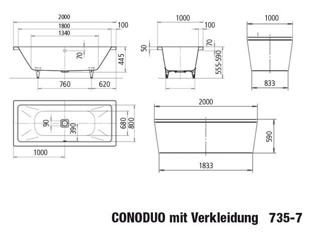 CONODUO FREISTEHEND Badewanne