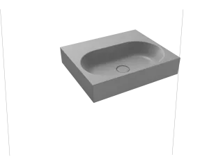 CENTRO WANDWASCHTISCH, Mod.3061 600x500mm, cool grey 30, Perl-Effekt, Antidröhn mit 1-er Hahnlochbohrung, ohne Überlauf