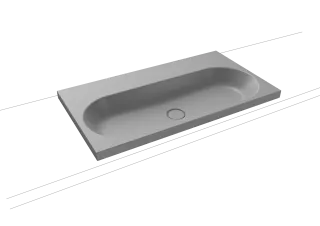 CENTRO AUFSATZWASCHTISCH (RANDHÖHE 40MM), Mod.3056 900x500mm, cool grey 30, Perl-Effekt, Antidröhn ohne Überlauf