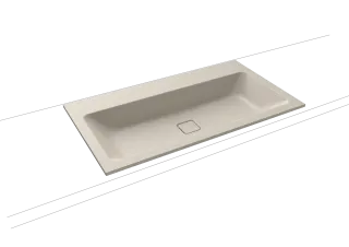 CONO EINBAUWASCHTISCH, Mod.3081 900x500mm, warm grey 10, Perl-Effekt, Antidröhn ohne Überlauf
