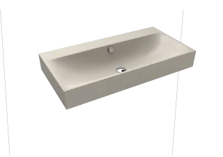 SILENIO WANDWASCHTISCH, Mod.3045 900x460mm, warm grey 10, Perl-Effekt, Antidröhn mit Überlauf, Sichtteile chrom