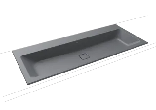 CONO EINBAUWASCHTISCH, Mod.3082 1200x500mm, cool grey 70, Perl-Effekt, Antidröhn mit 1-er Hahnlochbohrung, ohne Überlauf