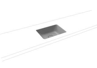 CONO UNTERBAUWASCHTISCH, Mod.3078 470x381mm, cool grey 30, Perl-Effekt, Antidröhn ohne Überlauf