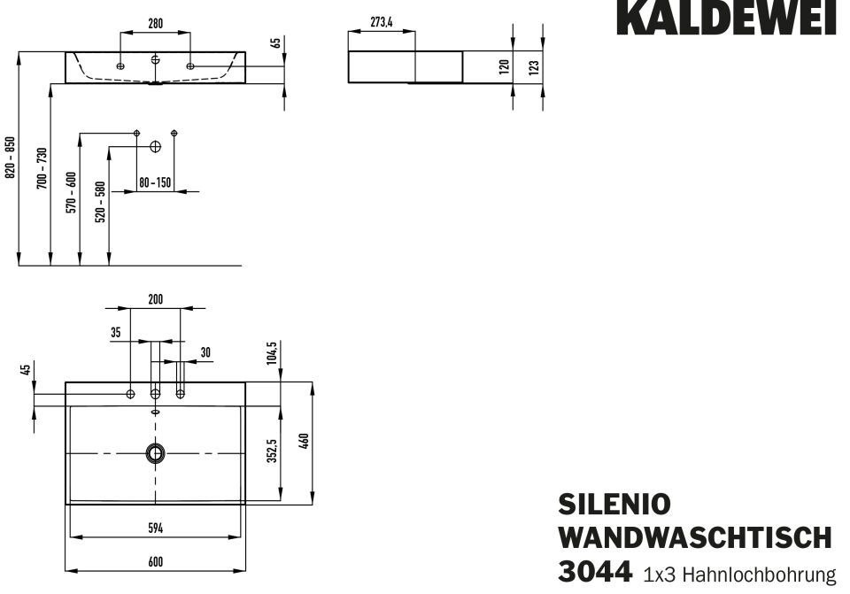 SILENIO WANDWASCHTISCH