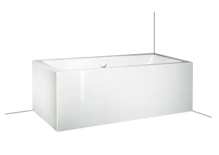 Badewanne MEISTERSTÜCK CONODUO 1 LINKS ECKEINBAU (2-SEITIG), Mod.1702 1700x750mm alpinweiß, Invisible Grip, mit emaillierter Schürze, n. DIN 4109,VDI 4100 SST III, SIA 181, inkl. Garnitur KA 4080
