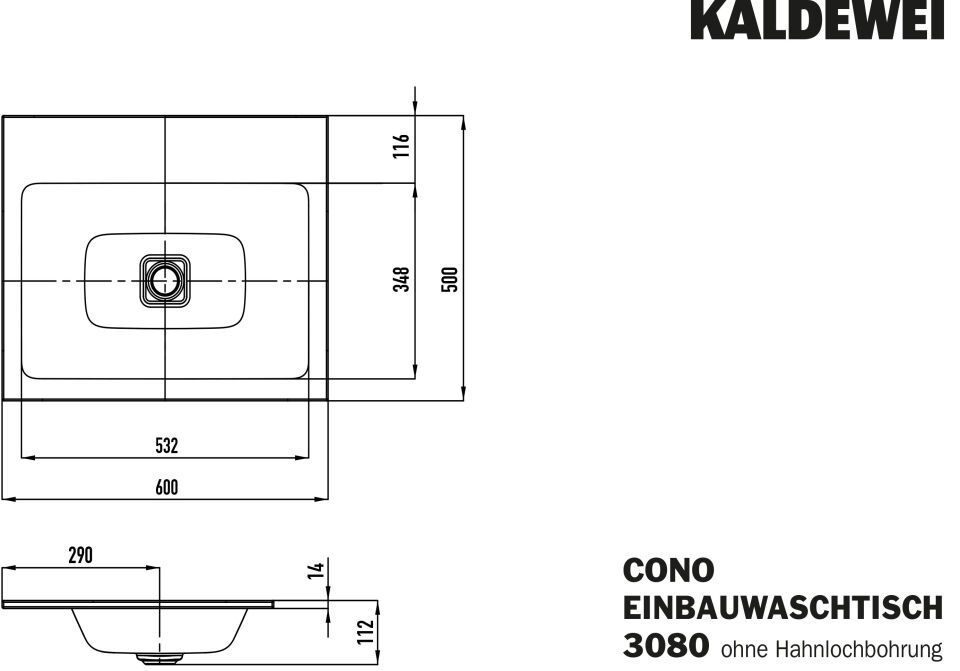 CONO EINBAUWASCHTISCH