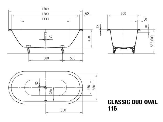 CLASSIC DUO OVAL Badewanne