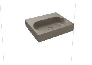 CENTRO WANDWASCHTISCH, Mod.3061 600x500mm, warm grey 60, Perl-Effekt, Antidröhn mit 1-er Hahnlochbohrung, ohne Überlauf
