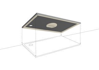 Duschfläche SUPERPLAN ZERO MIT WANNENTRÄGER EXTRAFLACH, Mod.1512-5 700x800mm, alpinweiß matt, Invisible Grip