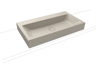 CONO AUFSATZWASCHTISCH (RANDHÖHE 120 MM), Mod.3086 900x500mm, warm grey 10, Perl-Effekt, Antidröhn ohne Überlauf