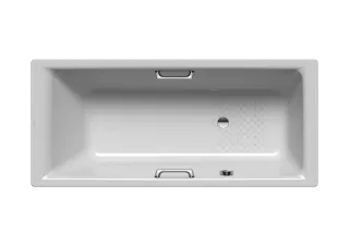 Badewanne PURO STAR MIT SEITLICHEM ÜBERLAUF, Mod.658 1700x750mm manhattan, Sonderüberlauf, mit Griffloch, Antislip