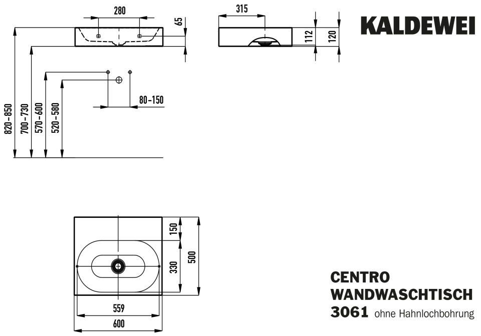 CENTRO WANDWASCHTISCH