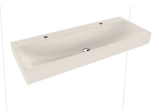 SILENIO WANDWASCHTISCH, Mod.3046 1200x460mm, pergamon, Perl-Effekt, Antidröhn mit 3-er Hahnlochbohrung, mit Überlauf, Sichtteile alpinweiß