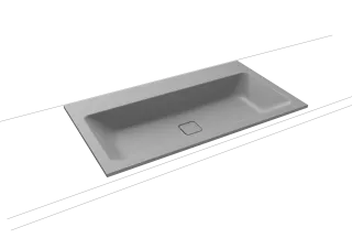 CONO EINBAUWASCHTISCH, Mod.3081 900x500mm, cool grey 30, Perl-Effekt, Antidröhn mit 1-er Hahnlochbohrung, ohne Überlauf