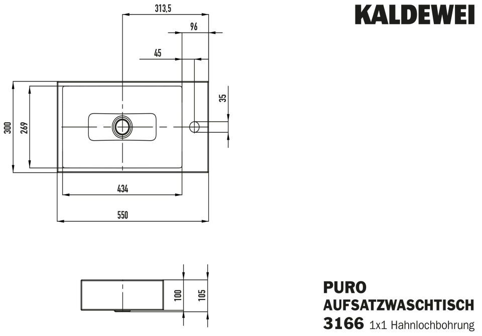 PURO AUFSATZ-HANDWASCHTISCH