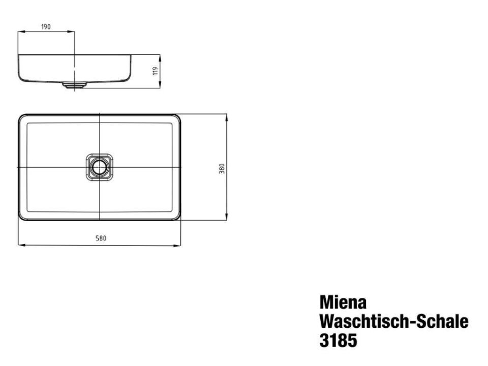 MIENA WASCHTISCH-SCHALE (eckig)