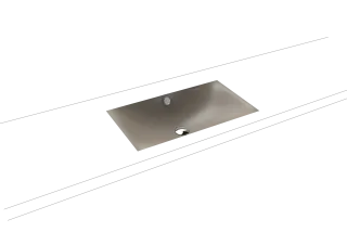 SILENIO UNTERBAUWASCHTISCH, Mod.3047 634x391mm, warm grey 60, Perl-Effekt, Antidröhn mit Überlauf, Sichtteile chrom