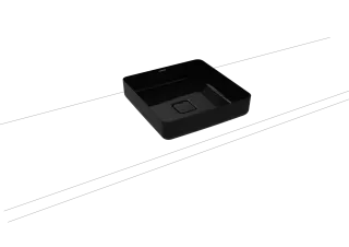 MIENA WASCHTISCH-SCHALE, Mod.3184 400x400mm, schwarz, Perl-Effekt, ohne Überlauf