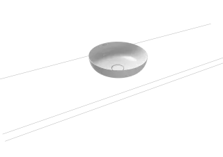 MIENA WASCHTISCH-SCHALE, Mod.3181 d:380mm, alpinweiß matt, Perl-Effekt, ohne Überlauf