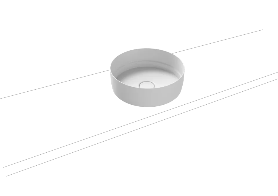 NUEVA WASCHTISCH-SCHALE, Mod.3191 d:380mm, cool grey 90, Perl-Effekt, ohne Überlauf