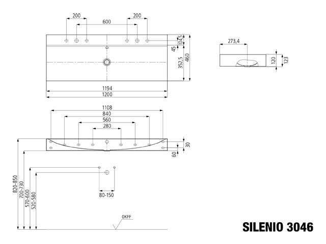 SILENIO WAND-DOPPELWASCHTISCH