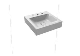 CONO WANDWASCHTISCH, Mod.3079 500x500mm, manhattan , Perl-Effekt, Antidröhn mit 3-er Hahnlochbohrung, ohne Überlauf