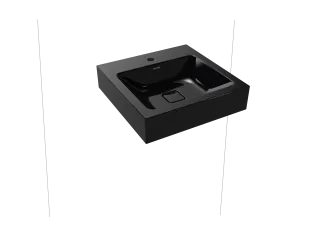 CONO WANDWASCHTISCH, Mod.3079 500x500mm, schwarz, Perl-Effekt, Antidröhn mit 1-er Hahnlochbohrung, ohne Überlauf