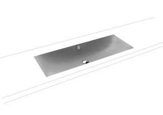 SILENIO UNTERBAUWASCHTISCH, Mod.3048 934x391mm, cool grey 30, Perl-Effekt, Antidröhn mit Überlauf, Sichtteile chrom