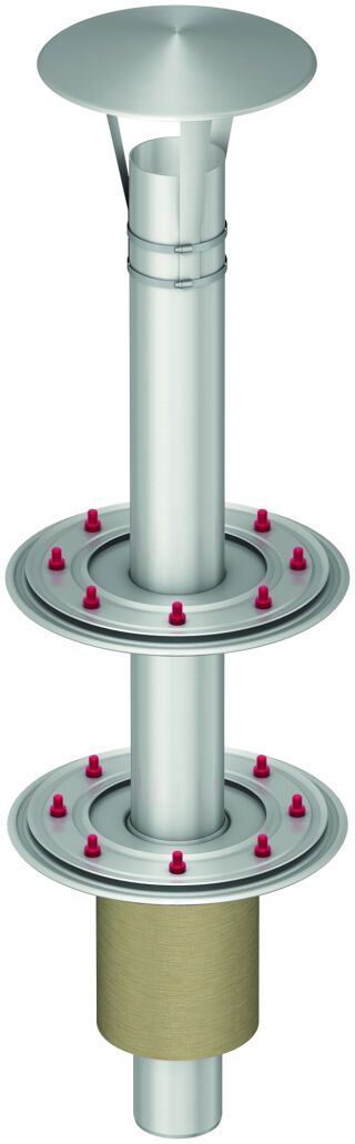 ACO Flachdachdurchführung DN100/ 2-tlg/ V2A/zur Raumentlüftung