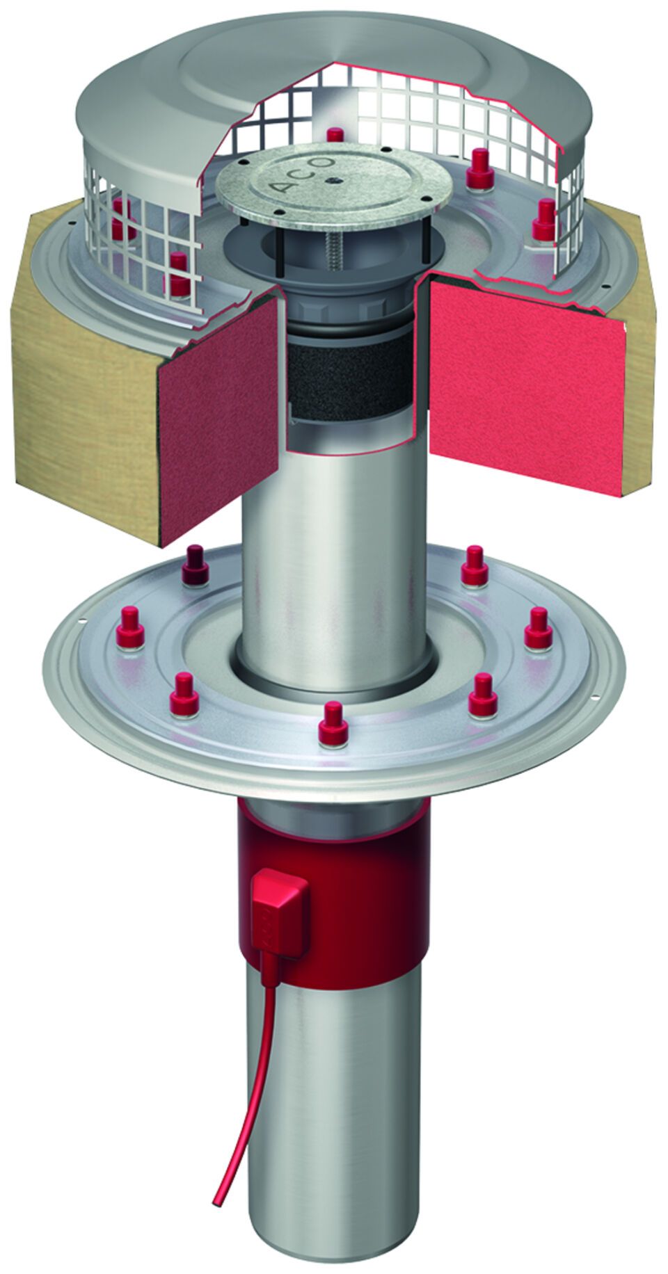 ACO Flachdachablauf Spin V2A DN70/90Grad