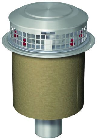 ACO Flachdachablauf Spin V2A DN70/90Grad 1-tlg/Kiesf. V2A/Brandschutz/ Steinwolle