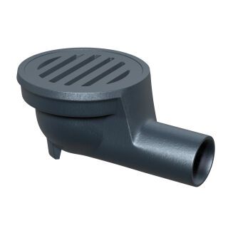 ACO Bodenablauf Guss DN100/ 1,5 Grad/ M125/mit Rost/ Anstrich