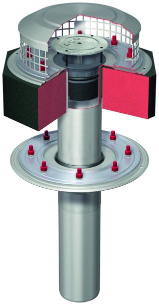 ACO Flachdachablauf Spin V2A DN100/90 Grad