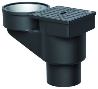 ACO Regenrohrablauf Guss DN100/ 90 Grad/ 2,8l/s/ K3