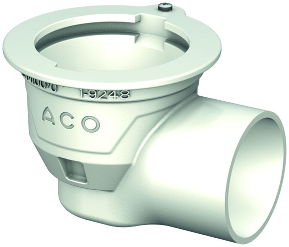 ACO Bodenablauf Passavant DN100/1,5 Grad/1,6l/s/Halter./epoxiert