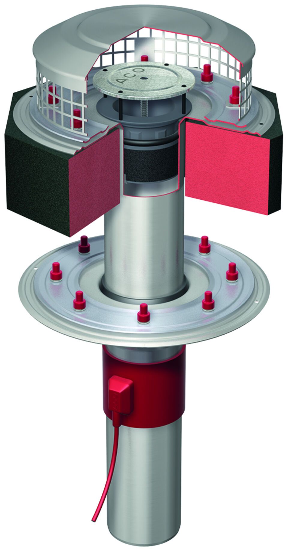 ACO Flachdachablauf Spin V2A DN70/90Grad