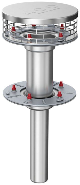 ACO Flachdachabl. Variant-Spin DN100-90G DN100/90Grad/2-tlg. /Kiesf.V2A