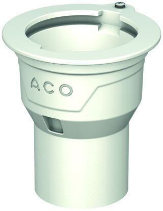 ACO Bodenablauf Passavant DN100/ 90 Grad/ 2,0l/s/Halter./epoxiert