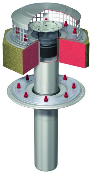 ACO Flachdachablauf Spin V2A DN70/90Grad