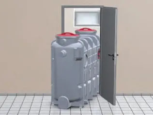 Ovale Bauform | Aus Edelstahl oder Polyethylen, geeignet für die Einbringung über enge Treppenhäuser und Türöffnungen. | © ACO Haustechnik
