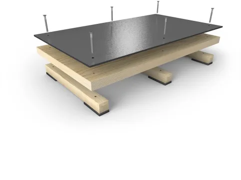 Harlequin Rocksure ist ein robuster, belastbarer und einfach zu handhabender Polymer-Komposit-Bühnenboden.