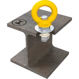 ABS-Lock III-R-ST kontern: Um 360° drehbarer Anschlagpunkt zum Kontern durch Stahluntergründe