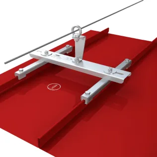 ABS-Lock IV Klip ZW: Zwischenhalter für Seilsicherungssysteme zum Festklemmen am Metallfalz