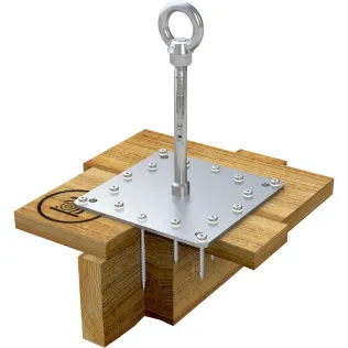 ABS-Lock X-H-14+2: Anschlagpunkt zum Einschrauben auf Holzschalung und Sparren